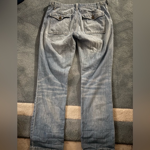 GAP Blue Flare & Wide Leg Jeans with Vintage Distressing - Picture 3 of 3